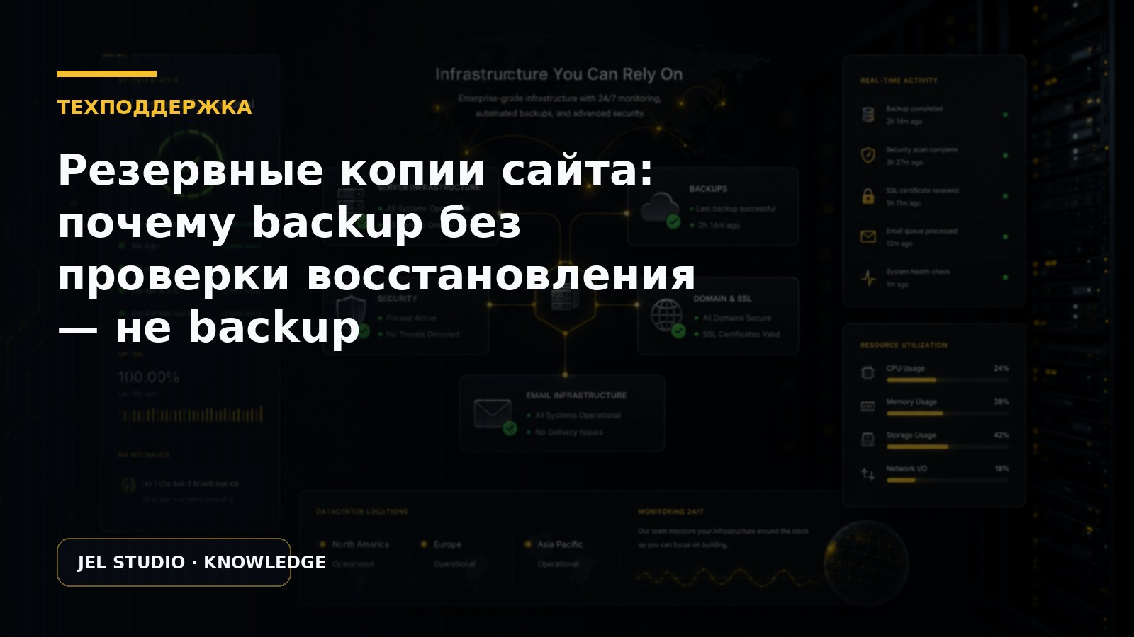 Резервные копии сайта: почему backup без проверки восстановления — не backup
